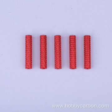 M3 Red Aluminum Standoffs knurled round in stock